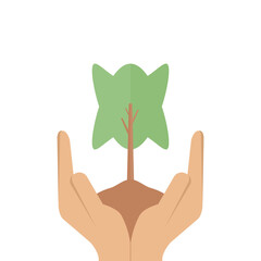 plant trees activities for environmental protection logo symbol
