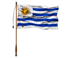 Fototapeta premium National flag of Uruguay. Background with flag of Uruguay
