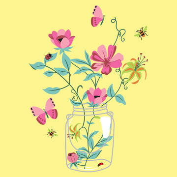 Isolated flowers decoration in transparent design vector illustration
