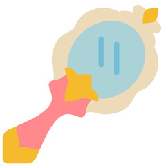 princess hand mirror flat icon