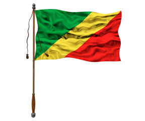 National flag of Congo brazzaville. Background  with flag of Congo brazzaville
