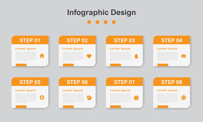 Eight Steps abstract business infographic template