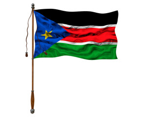Fototapeta na wymiar National flag of South Sudan. Background with flag of South Sudan.