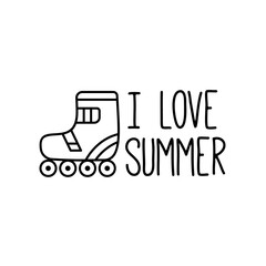 Summer concept emblem with roller skate