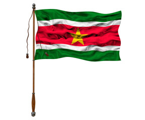 National flag of Suriname. Background  with flag of Suriname