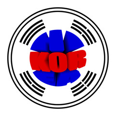 symbol sign in circle Korea. blue white and red color print - 558864337