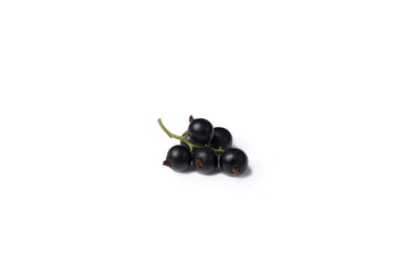 Black currants on a white background, isolated.