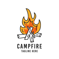 design of burning campfire