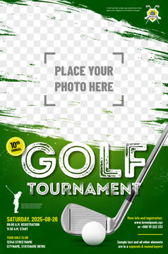Golf poster template with place for your photo
