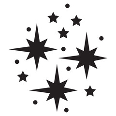 Star icons. Twinkling stars. Sparkles, shining burst. Christmas vector symbols isolated