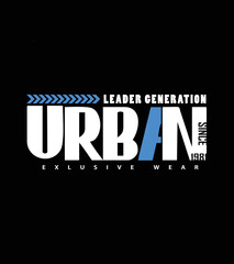 Urban Leader Generation Exlusive Wear Creative Strong Sport Vector Typography Text Design