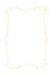 Decorative art nuovo floral blank frame pattern  vertical format with text place and space
