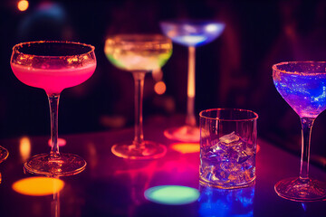 Intoxicating nightclub hours. Colorful and delicious cocktails.