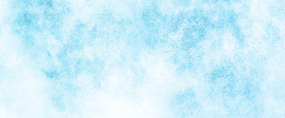 Aquarelle painted textured canvas design, abstract blue watercolor splash background, texture of watercolor, sky clouds landscape light background. hand drawn sky computer draw background.