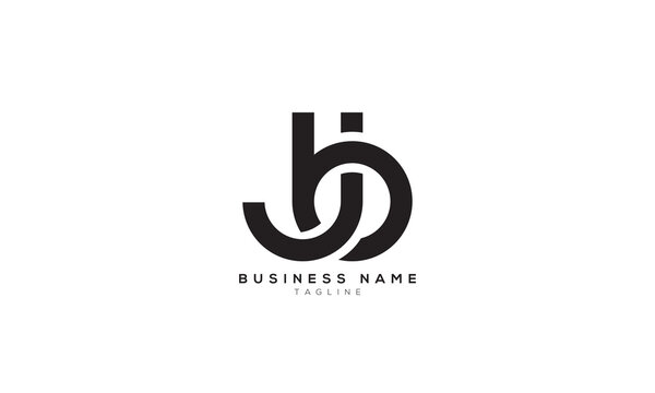 JB, BJ, Abstract initial monogram letter alphabet logo design