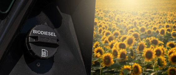 Close up of a tank cap with the inscription Biodiesel	