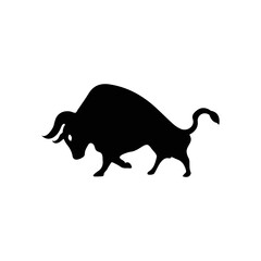 Bull animal vector logo design . icon logo . silhouette logo 