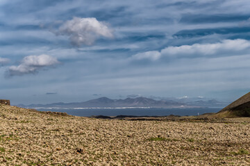 Road to Calderon Hondo volcanic crater on Fuerteventura,  Spain