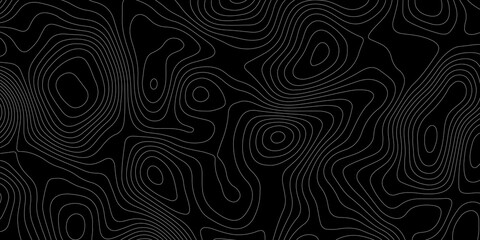 Topographic map background geographic line map with elevation assignments. Modern design with black background with topographic wavy pattern design.paper texture Imitation of a geographical map shades © Sajjad