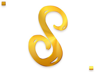 Naklejka premium Letter S Vintage Gold Color Royal Alphabetic Logo