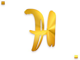 Letter H Vintage Gold Color Royal Alphabetic Logo Transparant PNG