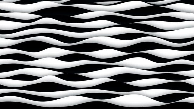 Waves cartoon black and white abstract background animation. Good for intro, titles, opener, presentation, etc... Seamless loop. Nice sea pattern for business or other.