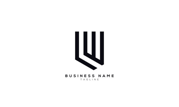 LW, WL, LE, EL, LM, ML, Abstract initial monogram letter alphabet logo design