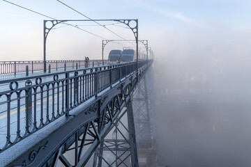 Porto, Portugal - December 07, 2022: views of the don luis iron bridge in the city of porto,...