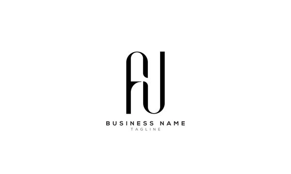 AJ, JA, AI, IA, AL, LA, Abstract initial monogram letter alphabet logo design
