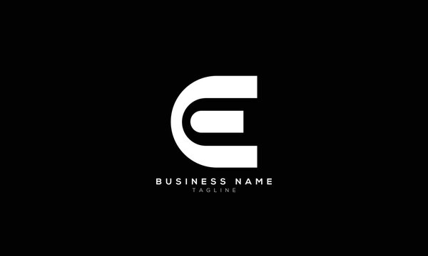 EC, CE, E, M, W, EI, IE, MI, IM, WI, IW, Abstract initial monogram letter alphabet logo design