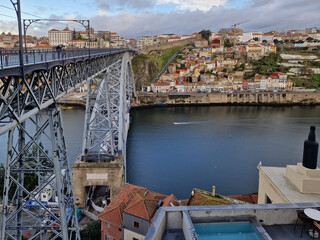 Porto, Portugal - December 07, 2022: views of the don luis iron bridge in the city of porto, portugal