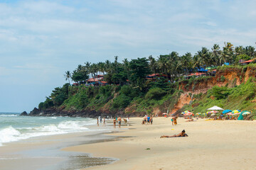 Main beach in Varkala, Kerala. India