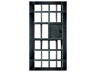 old prison window with bars