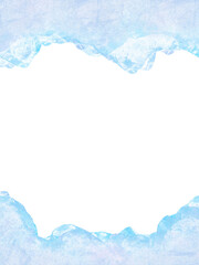 リアルな冷たい氷の縦フレーム背景イラスト　ブルー