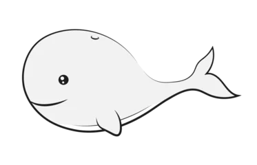 Crédence de cuisine en verre imprimé Baleine Gray whale illustration