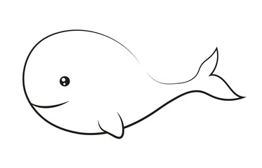 Naklejka na ściany i meble Wieloryb ilustracja