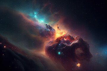 Deep space or nebula sky abstract, Generative AI