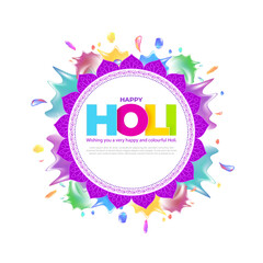 Vector illustration of Happy Holi festival greeting Festival of Colors