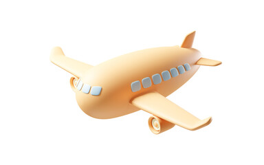 Air plane with cartoon style, 3d rendering.