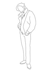 handsome kpop idol image with elegant pose, eps.10 vector illustration