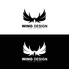 Wings Logo, Phoenix Logo, Bird Wing Vector, Template Illustration, Wing Brand Design