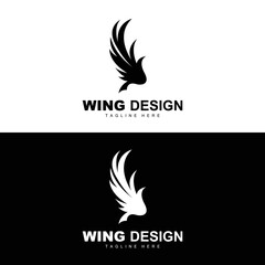 Obraz premium Wings Logo, Phoenix Logo, Bird Wing Vector, Template Illustration, Wing Brand Design
