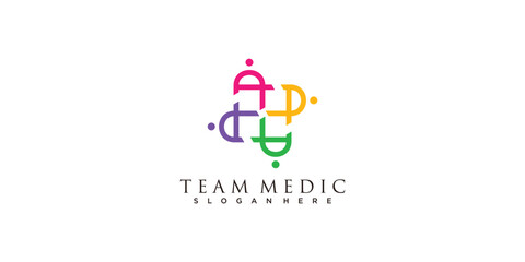 Fototapeta na wymiar Team medic logo icon design vector illustration