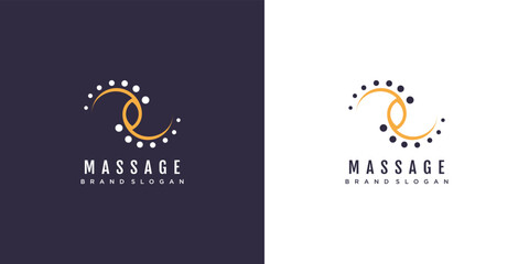 Massage logo with creative idea concept design icon vector illustration