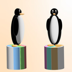 Penguins on Cylindrical boxes