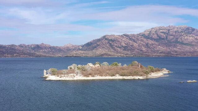 Lake Bafa. Aerial View. Turkey. Orbiting