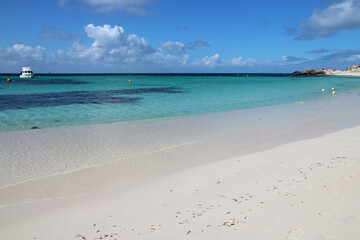 indian ocean at longreach bay at rottnest island in australia