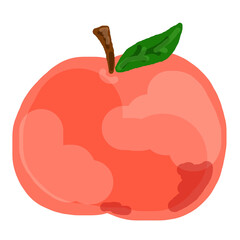 Red apple with leaf