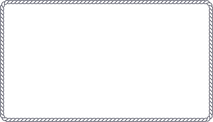 Nautical rope frame, blue and white string border isolated on transparent background, PNG illustration, clip art © i_fleurs