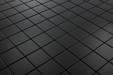 Black square scratched tiles flooring perspective view shiny abstract industrial background